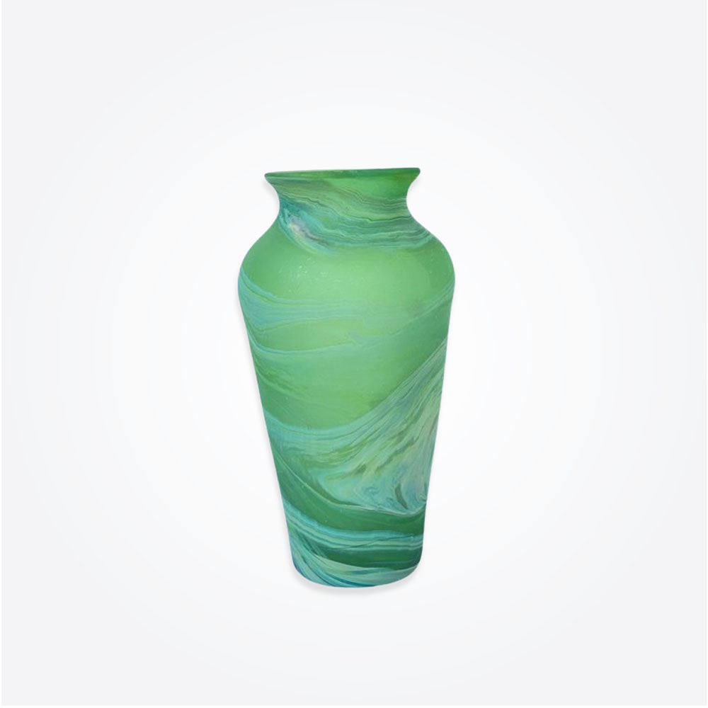 Green and Cream Phoenician Glass Vase